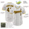 Custom White Brown Pinstripe Brown-Yellow Authentic Baseball Jersey