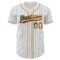 Custom White Black Pinstripe Vintage USA Flag-Old Gold Authentic Baseball Jersey