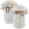 Custom White Black Pinstripe Vintage USA Flag-Old Gold Authentic Baseball Jersey