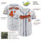 Custom White Navy Pinstripe Orange-Navy Authentic Baseball Jersey