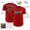 Custom Red Black Pinstripe Black-White Authentic Baseball Jersey