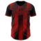 Custom Black-Red Gradient Classic Vertical Stripe Authentic Baseball Jersey