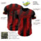 Custom Black-Red Gradient Classic Vertical Stripe Authentic Baseball Jersey