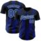 Custom Black Royal-White Gradient Classic Vertical Stripe Authentic Baseball Jersey
