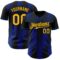 Custom Black Gold-Royal Gradient Classic Vertical Stripe Authentic Baseball Jersey