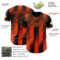 Custom Black-Orange Gradient Classic Vertical Stripe Authentic Baseball Jersey