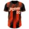 Custom Black White-Orange Gradient Classic Vertical Stripe Authentic Baseball Jersey