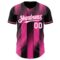 Custom Black White-Pink Gradient Classic Vertical Stripe Authentic Baseball Jersey