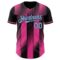 Custom Black Light Blue-Pink Gradient Classic Vertical Stripe Authentic Baseball Jersey