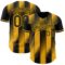 Custom Black-Gold Gradient Classic Vertical Stripe Authentic Baseball Jersey