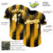 Custom Black White-Gold Gradient Classic Vertical Stripe Authentic Baseball Jersey