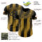 Custom Black-Old Gold Gradient Classic Vertical Stripe Authentic Baseball Jersey