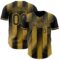 Custom Black-Old Gold Gradient Classic Vertical Stripe Authentic Baseball Jersey