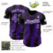 Custom Black Purple-White Gradient Classic Vertical Stripe Authentic Baseball Jersey