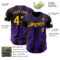 Custom Black Gold-Purple Gradient Classic Vertical Stripe Authentic Baseball Jersey