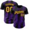 Custom Black Gold-Purple Gradient Classic Vertical Stripe Authentic Baseball Jersey