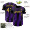 Custom Black Old Gold-Purple Gradient Classic Vertical Stripe Authentic Baseball Jersey
