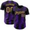 Custom Black Old Gold-Purple Gradient Classic Vertical Stripe Authentic Baseball Jersey