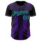 Custom Black Teal-Purple Gradient Classic Vertical Stripe Authentic Baseball Jersey