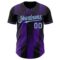 Custom Black Light Blue-Purple Gradient Classic Vertical Stripe Authentic Baseball Jersey