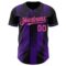 Custom Black Pink-Purple Gradient Classic Vertical Stripe Authentic Baseball Jersey