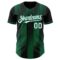 Custom Black White-Kelly Green Gradient Classic Vertical Stripe Authentic Baseball Jersey