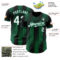 Custom Black White-Kelly Green Gradient Classic Vertical Stripe Authentic Baseball Jersey