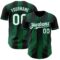 Custom Black White-Kelly Green Gradient Classic Vertical Stripe Authentic Baseball Jersey