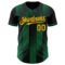 Custom Black Gold-Kelly Green Gradient Classic Vertical Stripe Authentic Baseball Jersey