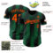 Custom Black Orange-Kelly Green Gradient Classic Vertical Stripe Authentic Baseball Jersey