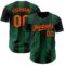 Custom Black Orange-Kelly Green Gradient Classic Vertical Stripe Authentic Baseball Jersey