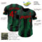 Custom Black Red-Kelly Green Gradient Classic Vertical Stripe Authentic Baseball Jersey