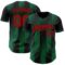 Custom Black Red-Kelly Green Gradient Classic Vertical Stripe Authentic Baseball Jersey
