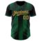 Custom Black Old Gold-Kelly Green Gradient Classic Vertical Stripe Authentic Baseball Jersey
