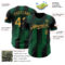 Custom Black Old Gold-Kelly Green Gradient Classic Vertical Stripe Authentic Baseball Jersey