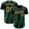 Custom Black Old Gold-Kelly Green Gradient Classic Vertical Stripe Authentic Baseball Jersey