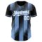 Custom Black White-Light Blue Gradient Classic Vertical Stripe Authentic Baseball Jersey