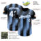 Custom Black White-Light Blue Gradient Classic Vertical Stripe Authentic Baseball Jersey