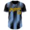 Custom Black Gold-Light Blue Gradient Classic Vertical Stripe Authentic Baseball Jersey