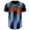 Custom Black Orange-Light Blue Gradient Classic Vertical Stripe Authentic Baseball Jersey