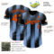 Custom Black Orange-Light Blue Gradient Classic Vertical Stripe Authentic Baseball Jersey