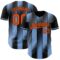 Custom Black Orange-Light Blue Gradient Classic Vertical Stripe Authentic Baseball Jersey