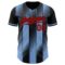 Custom Black Red-Light Blue Gradient Classic Vertical Stripe Authentic Baseball Jersey
