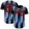 Custom Black Red-Light Blue Gradient Classic Vertical Stripe Authentic Baseball Jersey