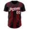 Custom Black White-Crimson Gradient Classic Vertical Stripe Authentic Baseball Jersey