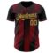 Custom Black Old Gold-Crimson Gradient Classic Vertical Stripe Authentic Baseball Jersey