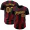 Custom Black Old Gold-Crimson Gradient Classic Vertical Stripe Authentic Baseball Jersey