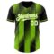 Custom Black White-Neon Green Gradient Classic Vertical Stripe Authentic Baseball Jersey