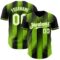 Custom Black White-Neon Green Gradient Classic Vertical Stripe Authentic Baseball Jersey