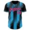 Custom Black Pink-Sky Blue Gradient Classic Vertical Stripe Authentic Baseball Jersey